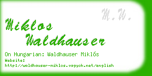 miklos waldhauser business card