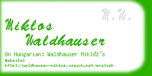 miklos waldhauser business card